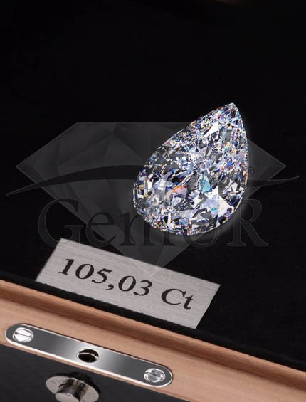 Diament naturalny[br]Łezka [br]105,03 ct - FL/D - GIA[br]150.000.000 PLN