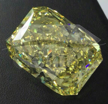 Diament naturalny[br]Szlif szmaragdowy [br]127,68 ct - VS2/żółty fan. - GIA[br]160.000.000 PLN